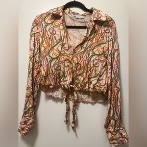 Zara Colorful Abstract Print Blouse